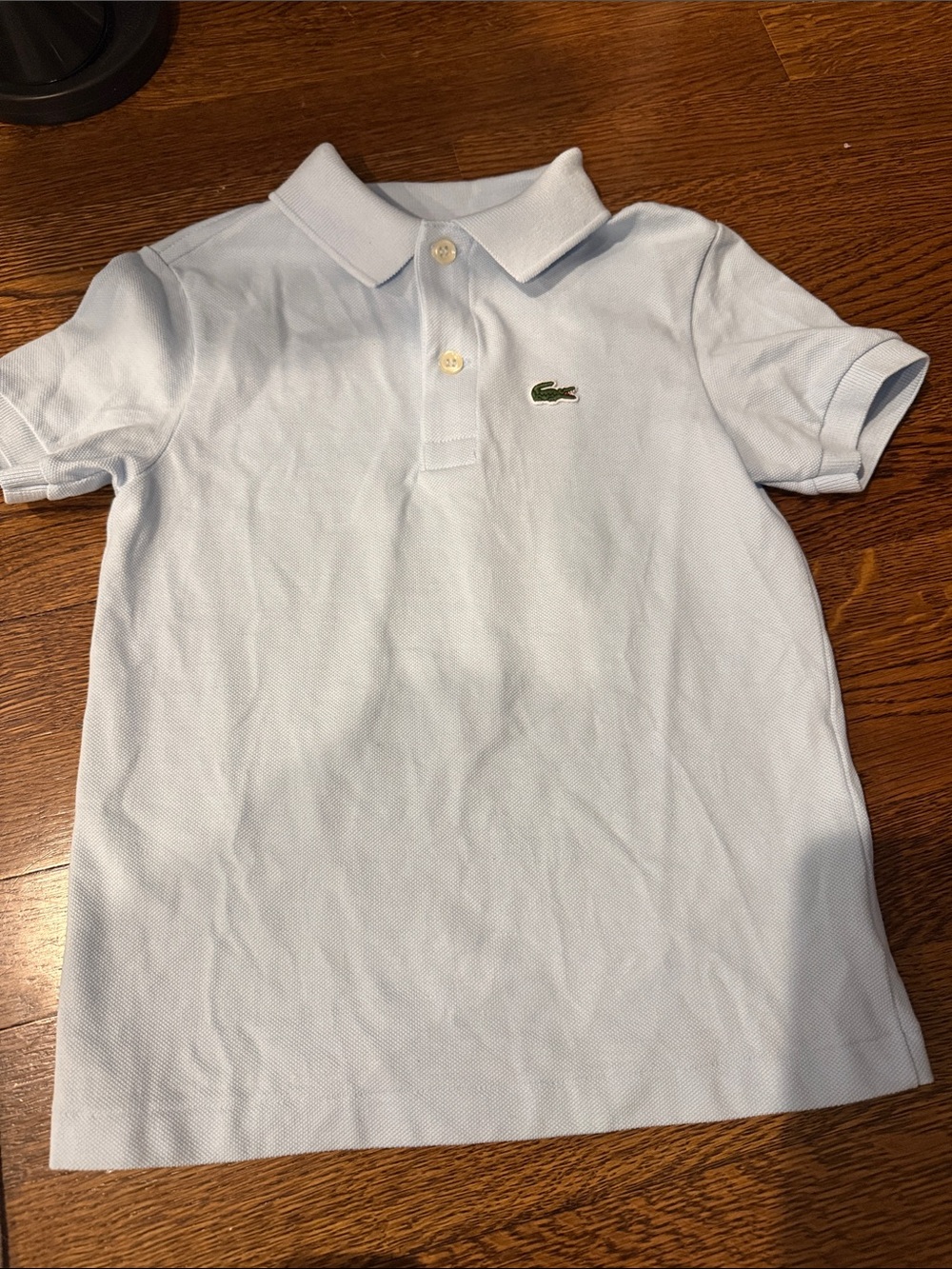 Lacoste Boys Light Blue Polo with Green Crocodile Logo